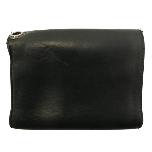 CHROME HEARTS クロムハーツ（原本無） 3FOLD 3フォールド クロスボールボタンレザー ウォレット 財布 ブラック系【中古】