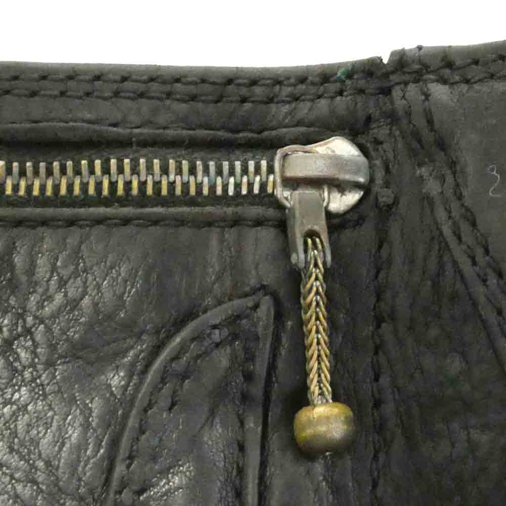 CHROME HEARTS クロムハーツ（原本無） 3FOLD 3フォールド クロスボールボタンレザー ウォレット 財布 ブラック系【中古】