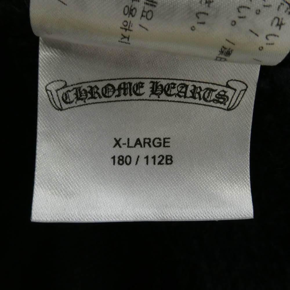 CHROME HEARTS クロムハーツ（原本無） SWTSHRT HD ZIP 袖フローラル バックホースシュー ダガージップ パーカー フーディー ブラック系 XL【中古】