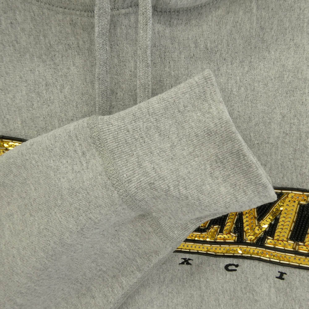 Supreme シュプリーム 19AW Sequin Viper Hooded Sweatshirt スパンコール スウェット パーカー フーディ グレー系 S【美品】【中古】