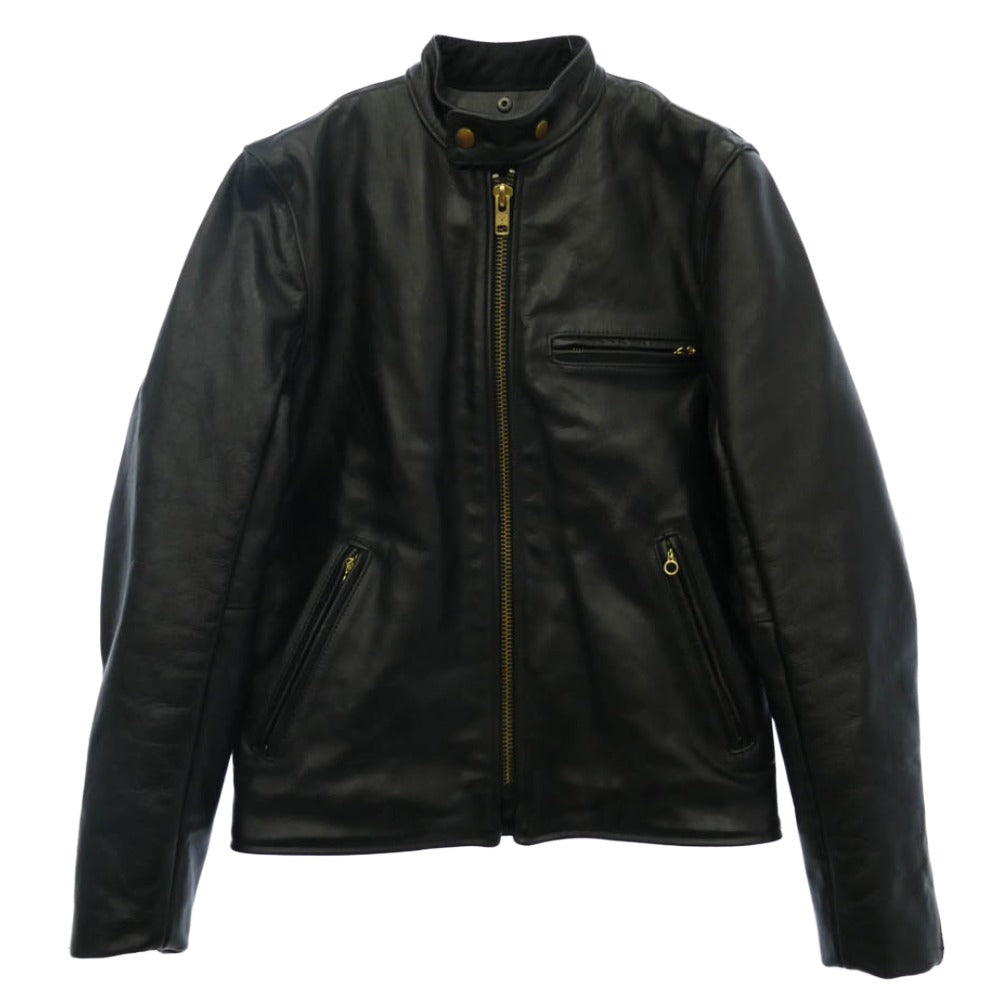 VANSON バンソン MODEL B シングル レザー ライダース ジャケット ブラック系 36 36【中古】