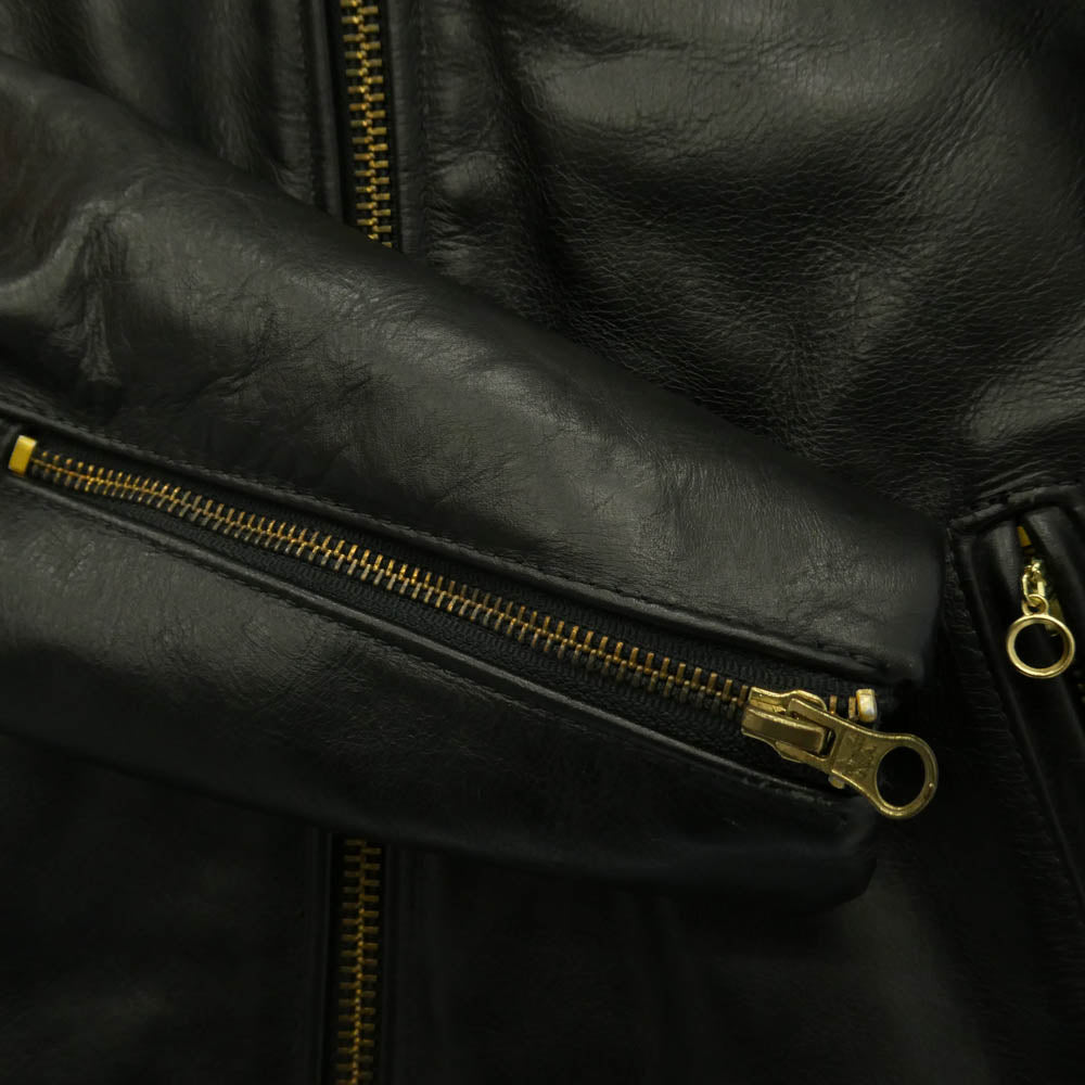 VANSON バンソン MODEL B シングル レザー ライダース ジャケット ブラック系 36 36【中古】