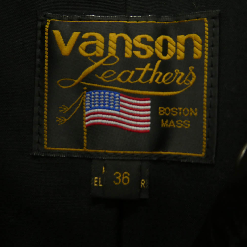 VANSON バンソン MODEL B シングル レザー ライダース ジャケット ブラック系 36 36【中古】