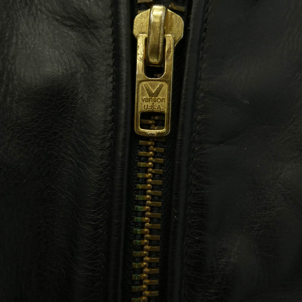 VANSON バンソン MODEL B シングル レザー ライダース ジャケット ブラック系 36 36【中古】