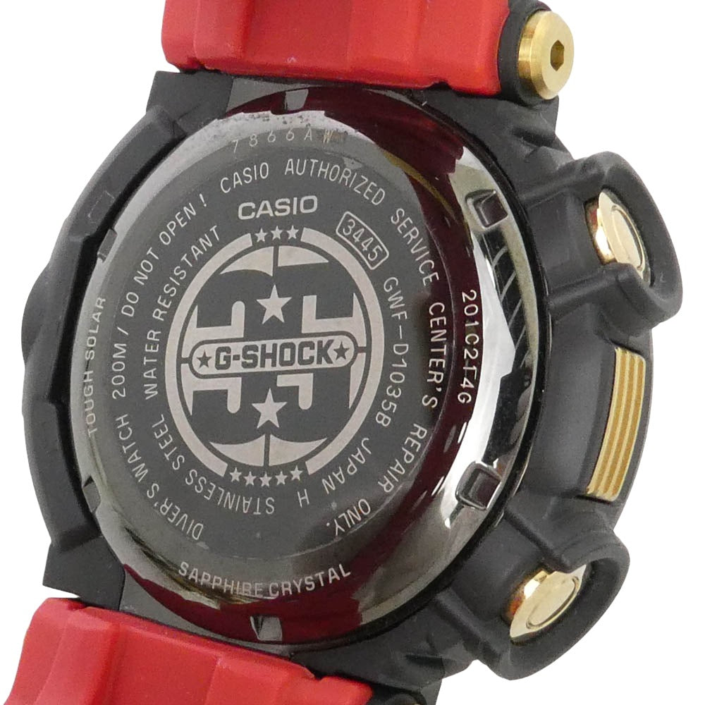 CASIO G-SHOCK カシオ ジーショック 17AW GWF-D1035B-1 FROGMAN 35th ANNIVERSARY GOLD TORNADO フロッグマン Gショック 誕生30周年記念 ゴールド トルネード デジタル ウオッチ 時計 腕時計 電波ソーラー トリプルセンサー 水深・方位・温度計測 ブラック系 ゴールド系【美品】【中古】