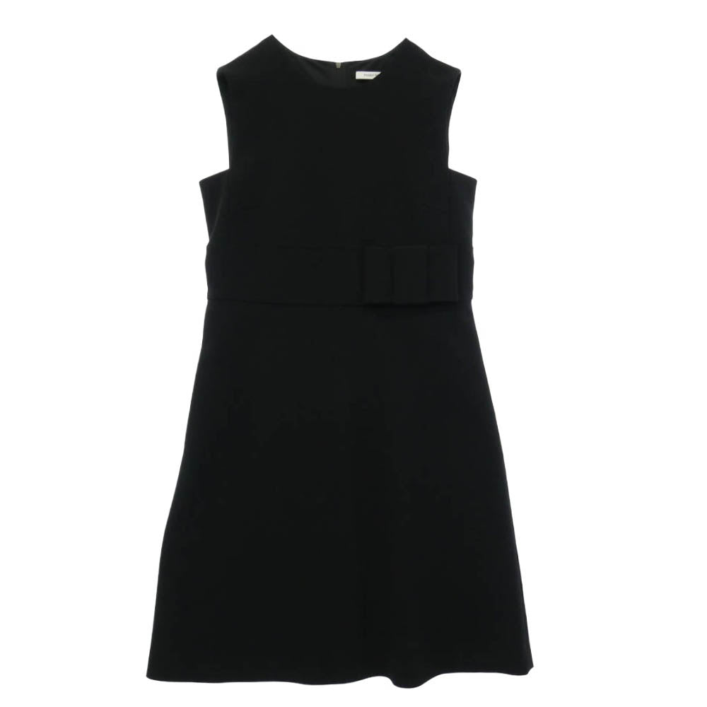 FOXEY フォクシー 35347-NAOFY212T レーヨン 腰リボン ワンピース ブラック系 40【美品】【中古】