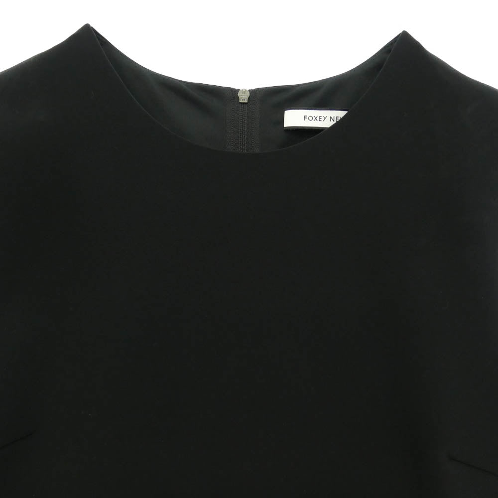 FOXEY フォクシー 35347-NAOFY212T レーヨン 腰リボン ワンピース ブラック系 40【美品】【中古】