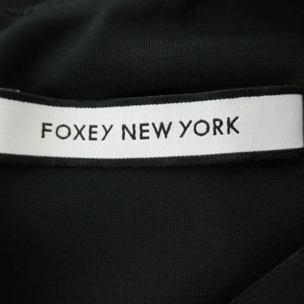 FOXEY フォクシー 35347-NAOFY212T レーヨン 腰リボン ワンピース ブラック系 40【美品】【中古】