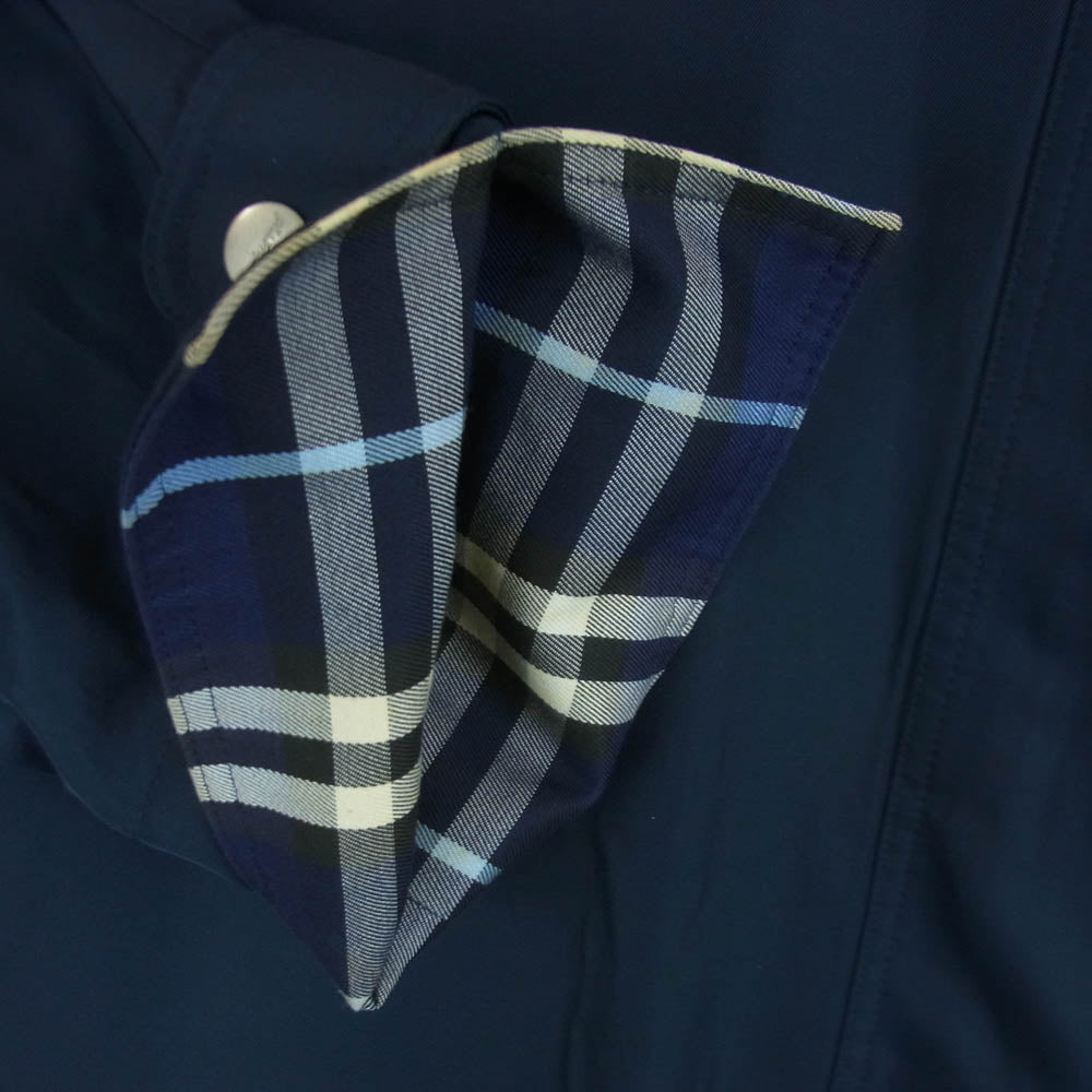 BURBERRY バーバリー FDA43-145-30 裏地チェック コート ナイロン キュプラ ネイビー系 7AR【中古】