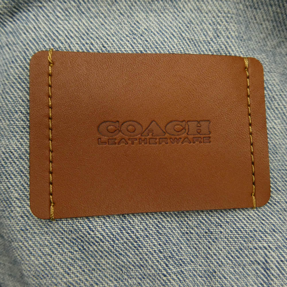 COACH コーチ CA412 ロゴ ボタン デニム ジャケット インディゴブルー系 XS【中古】