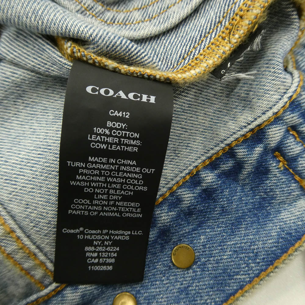 COACH コーチ CA412 ロゴ ボタン デニム ジャケット インディゴブルー系 XS【中古】