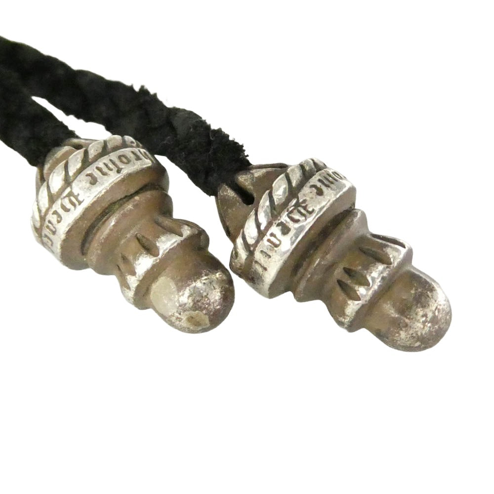 CHROME HEARTS クロムハーツ（原本無） LEATHER BRAID ボロチップ レザー ブレード ブラック系 シルバー系【中古】
