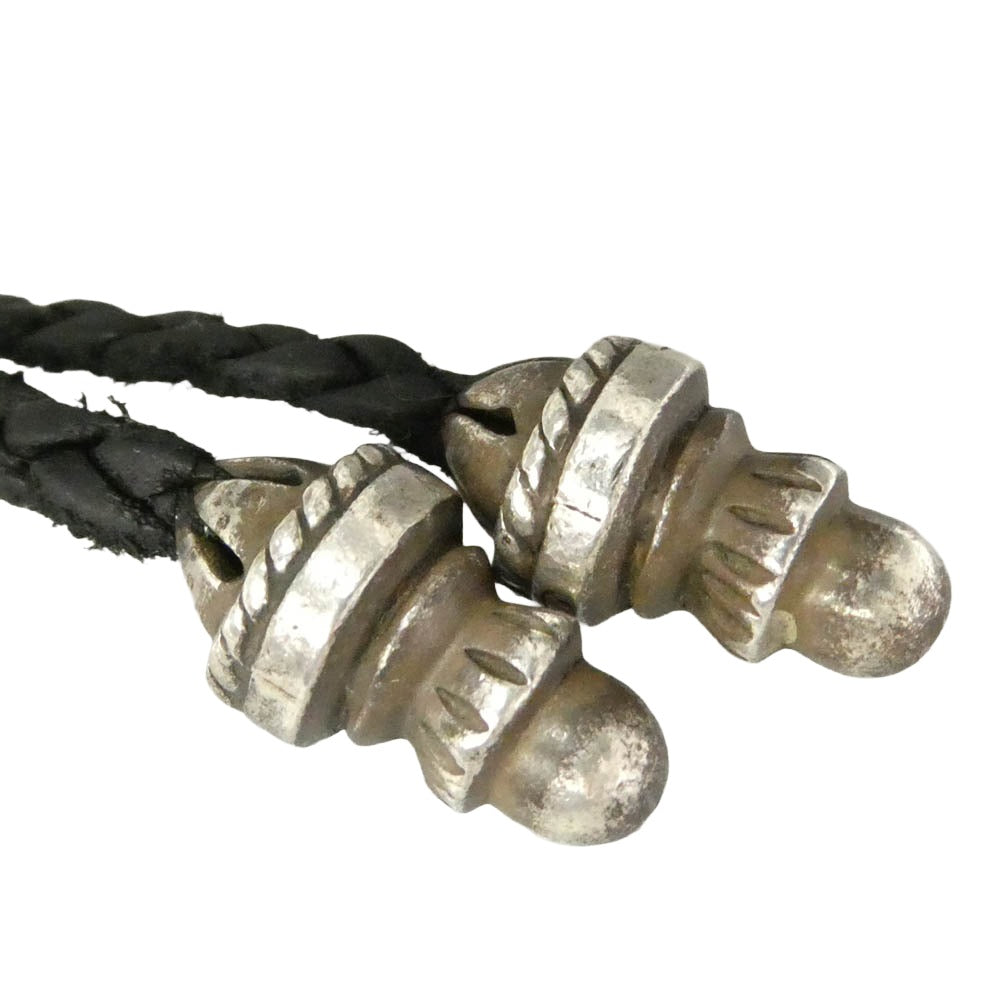CHROME HEARTS クロムハーツ（原本無） LEATHER BRAID ボロチップ レザー ブレード ブラック系 シルバー系【中古】