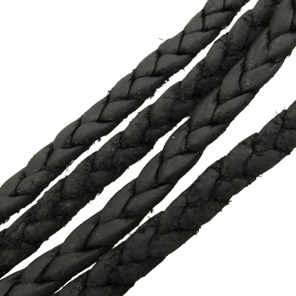 CHROME HEARTS クロムハーツ（原本無） LEATHER BRAID ボロチップ レザー ブレード ブラック系 シルバー系【中古】