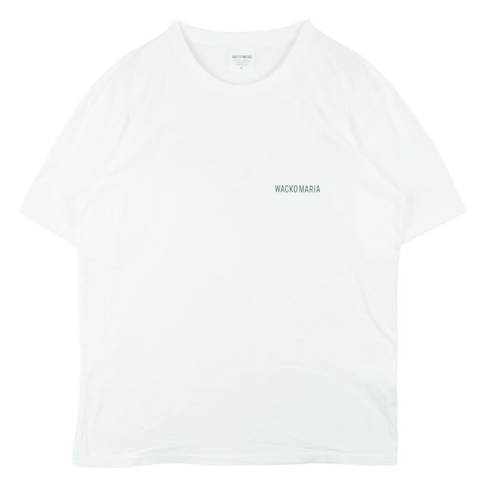 WACKO MARIA ワコマリア GUILTY PARTIES バックプリント ロゴ コットン Tシャツ 半袖 カットソー ホワイト系 XL【中古】