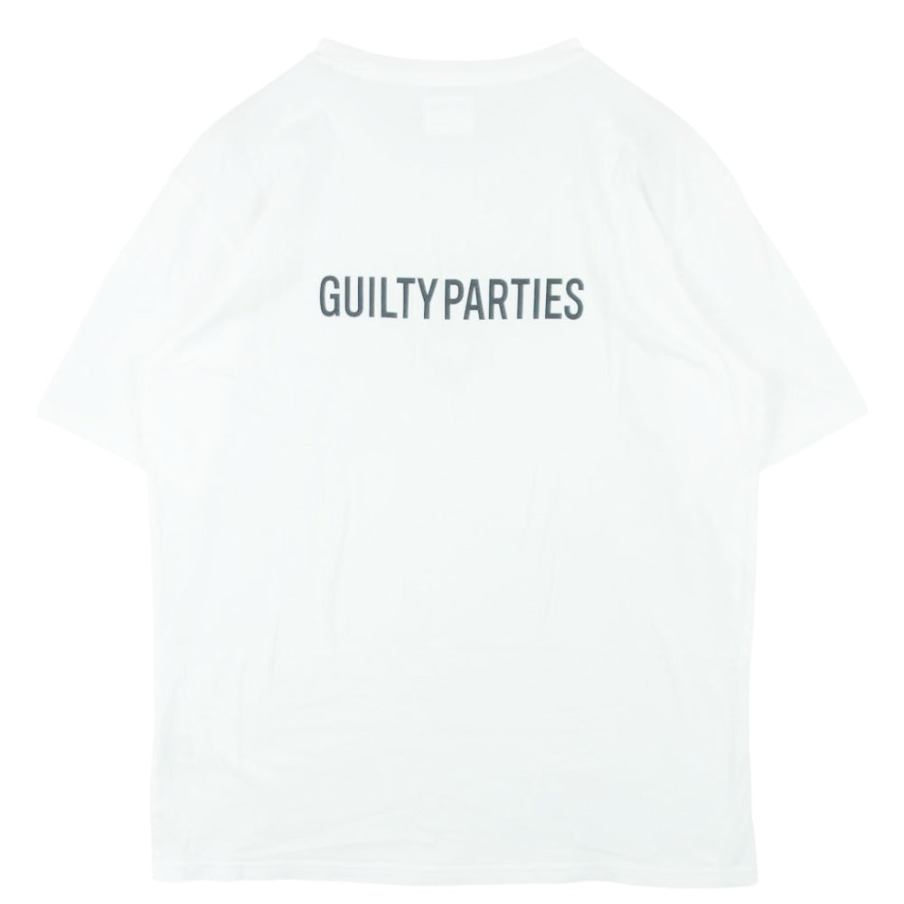 WACKO MARIA ワコマリア GUILTY PARTIES バックプリント ロゴ コットン Tシャツ 半袖 カットソー ホワイト系 XL【中古】