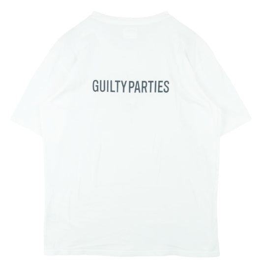 WACKO MARIA ワコマリア GUILTY PARTIES バックプリント ロゴ コットン Tシャツ 半袖 カットソー ホワイト系 XL【中古】