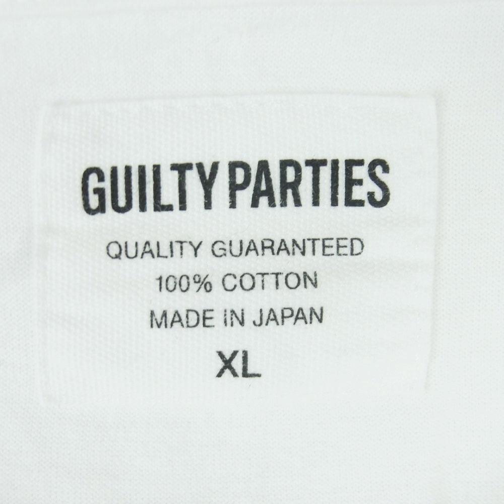 WACKO MARIA ワコマリア GUILTY PARTIES バックプリント ロゴ コットン Tシャツ 半袖 カットソー ホワイト系 XL【中古】