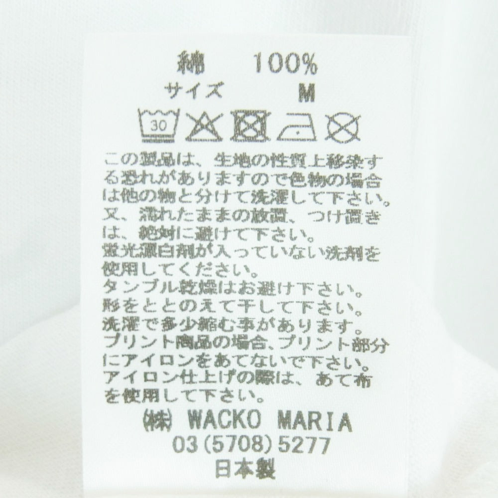WACKO MARIA ワコマリア 26SS 26SS-WMT-WT11 WASHED HEAVY WEIGHT CREW NECK T SHIRT ウォッシュド ヘビー ウェイト クルーネック Tシャツ 半袖 カットソー ホワイト系 M【中古】