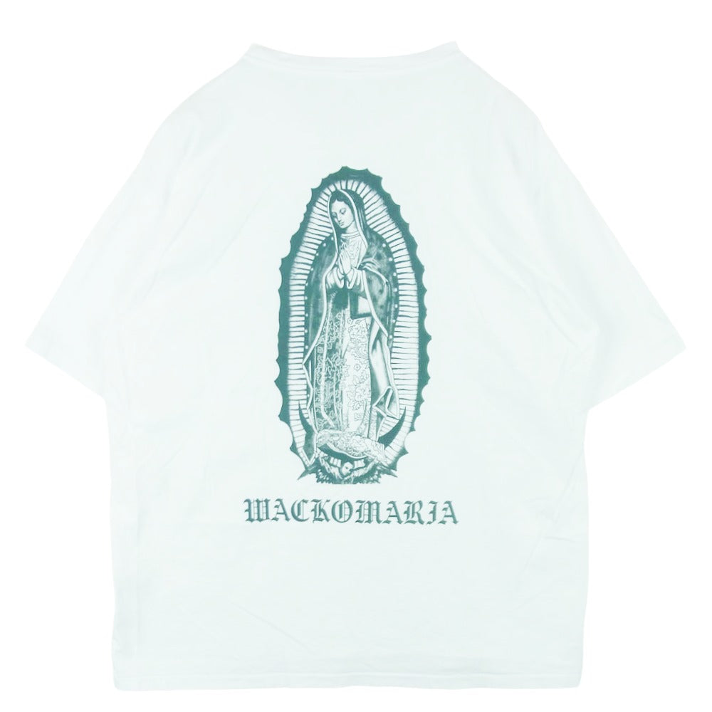 WACKO MARIA ワコマリア 26SS 26SSE-WMT-WT02 WASHED HEAVY WEIGHT T SHIRT マリア バックプリント ウォッシュド ヘビー ウェイト Tシャツ 半袖 カットソー ホワイト系 M【中古】
