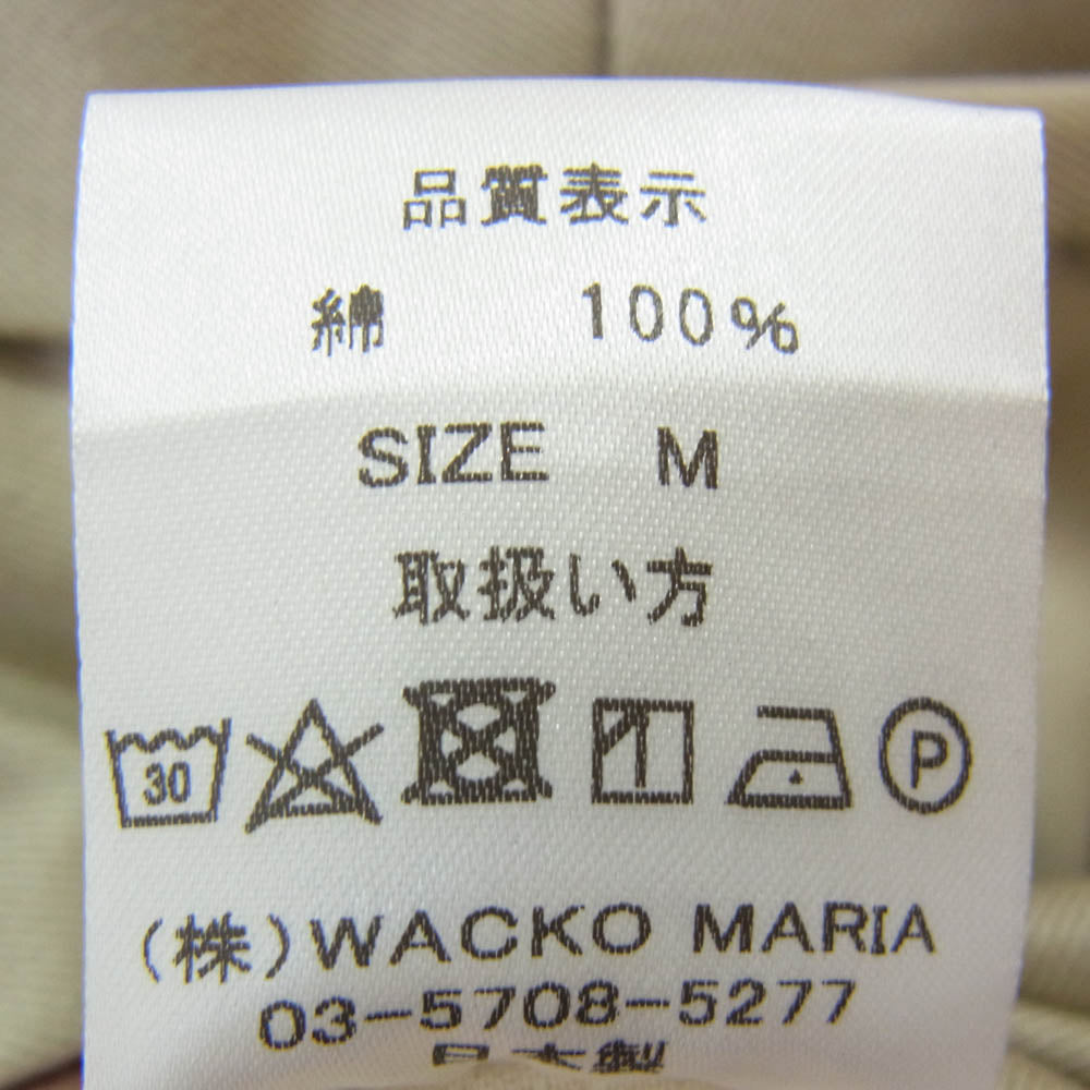 WACKO MARIA ワコマリア DOUBLE PLEATED CHINO TROUSERS ダブル プリーツ チノ トラウザー ツータック パンツ ベージュ系 M【中古】