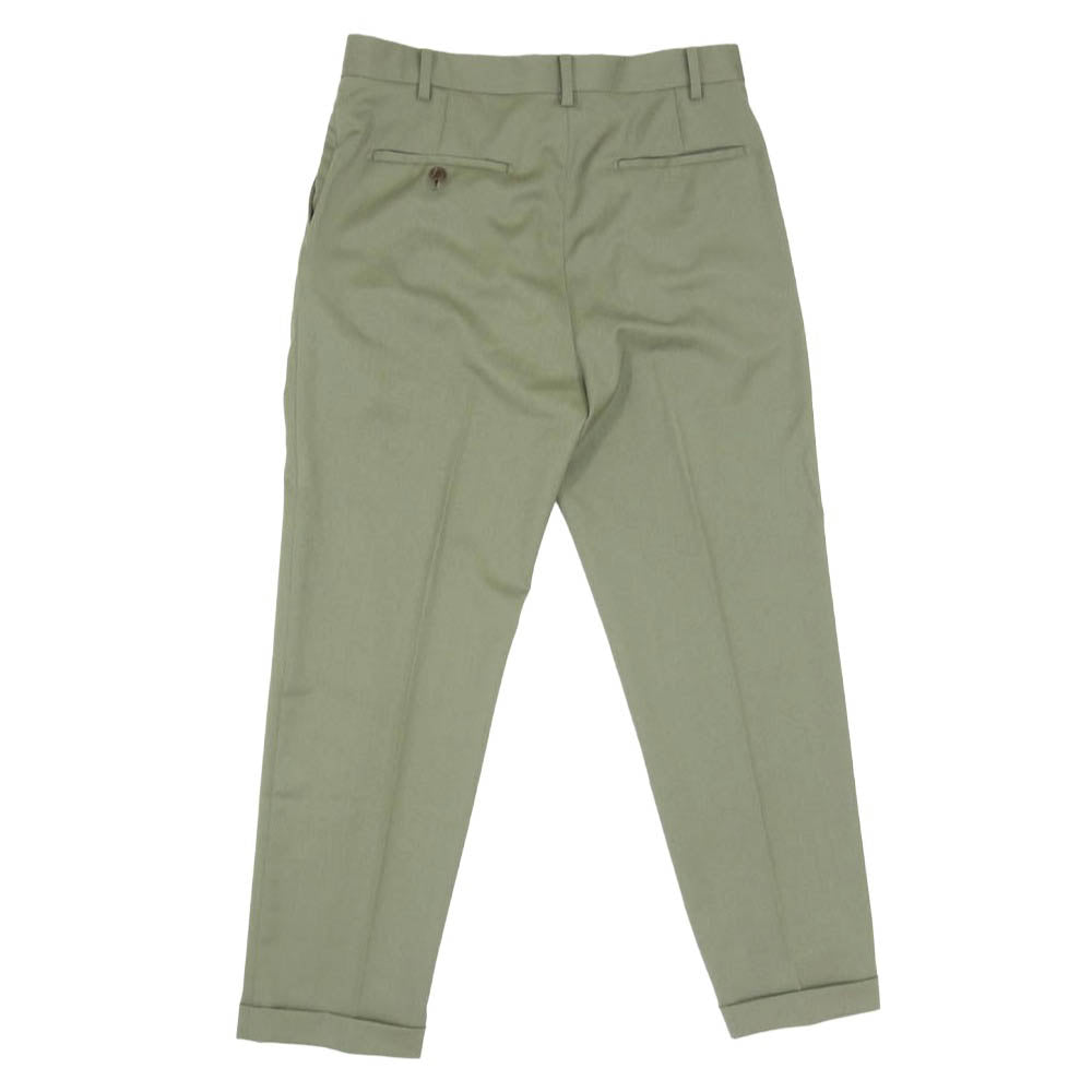 WACKO MARIA ワコマリア × DORMEUIL GUILTY PARTIES PLEATED TROUSERS ドーメル プリーツトラウザー スラックス パンツ モスグリーン系 M【中古】