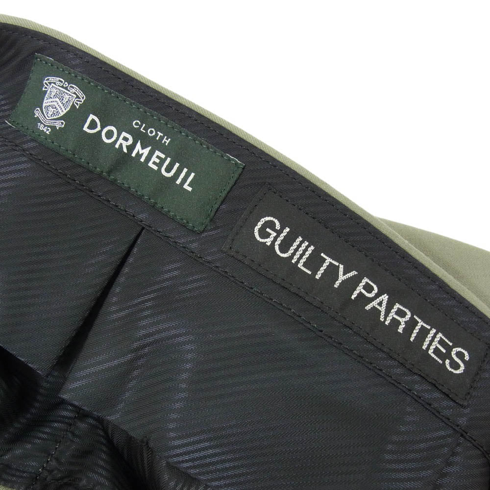 WACKO MARIA ワコマリア × DORMEUIL GUILTY PARTIES PLEATED TROUSERS ドーメル プリーツトラウザー スラックス パンツ モスグリーン系 M【中古】