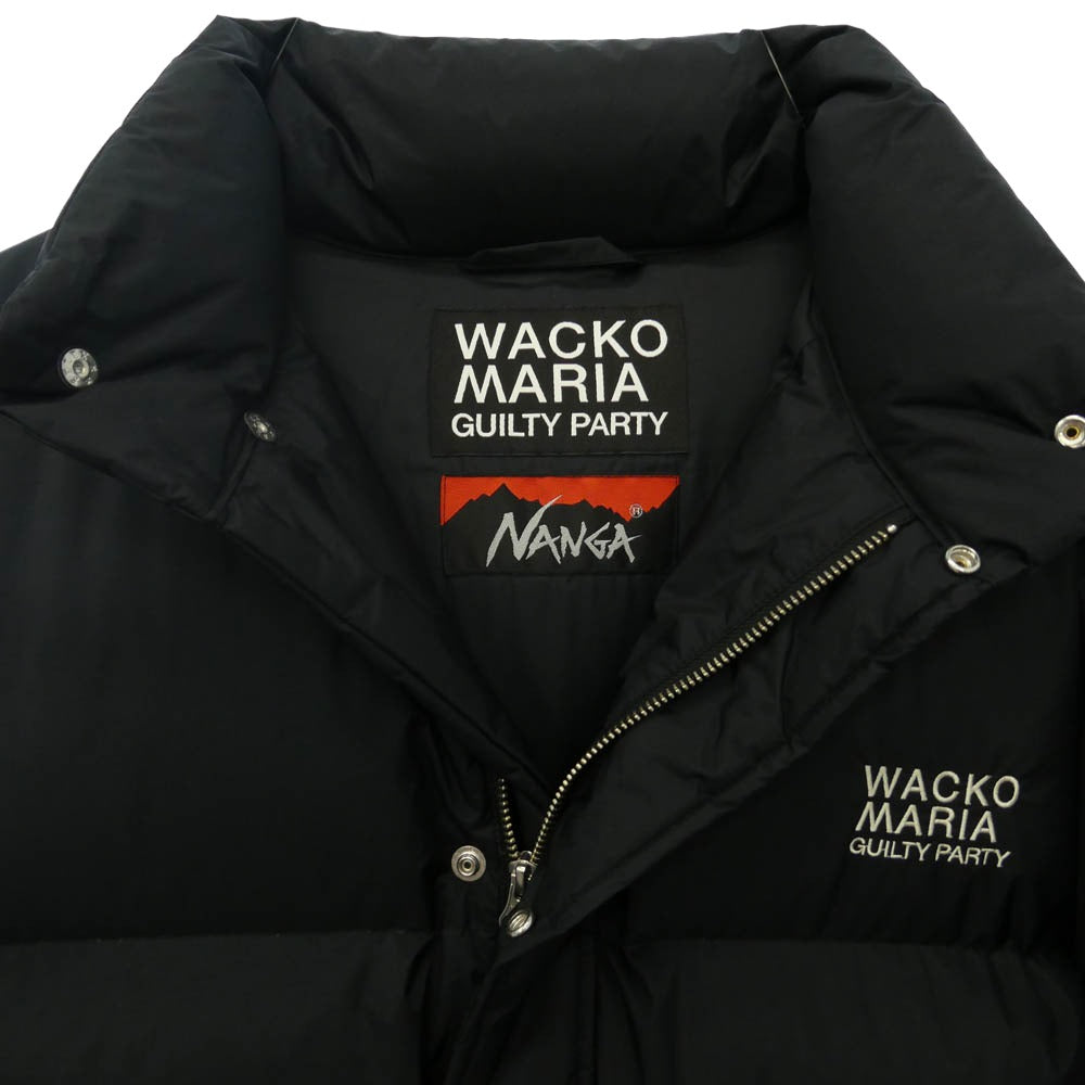 WACKO MARIA ワコマリア NANGA ナンガ 25AW 25FB-069 x NANGA ナンガ ロゴ 刺繍 ダウンジャケット ブラック系 M【中古】