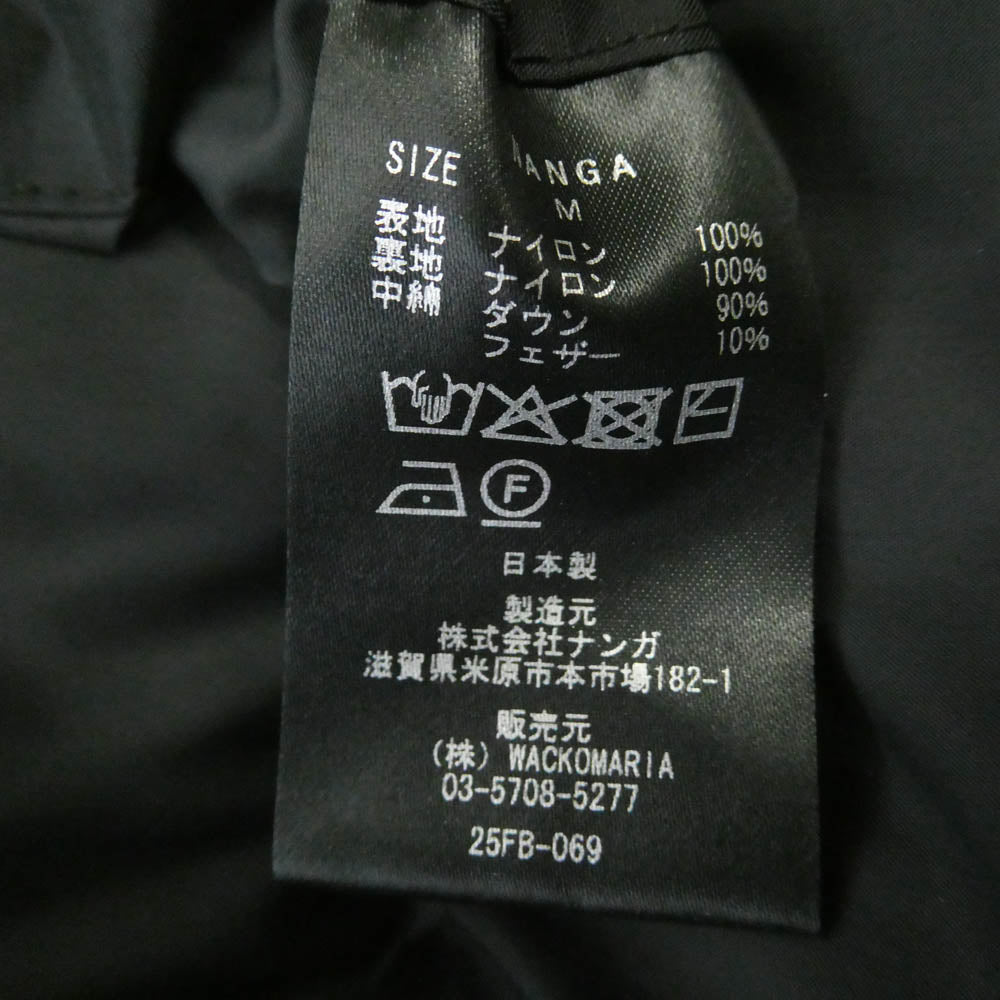 WACKO MARIA ワコマリア NANGA ナンガ 25AW 25FB-069 x NANGA ナンガ ロゴ 刺繍 ダウンジャケット ブラック系 M【中古】