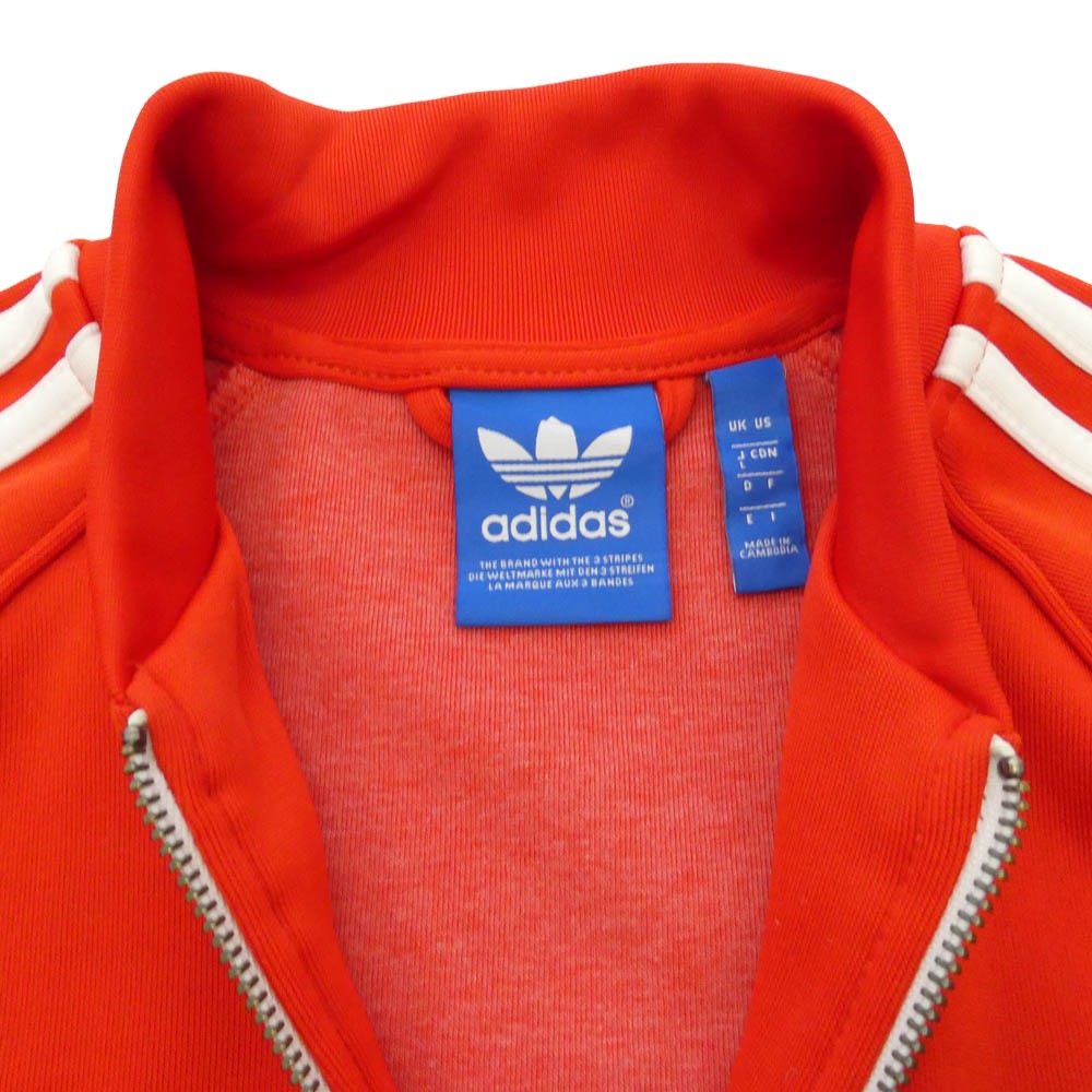 adidas アディダス AA0156 Originals スーパースター SST トレフォイル ロゴ刺繍 3ストライプ トラックジャケット レッド系 L【中古】