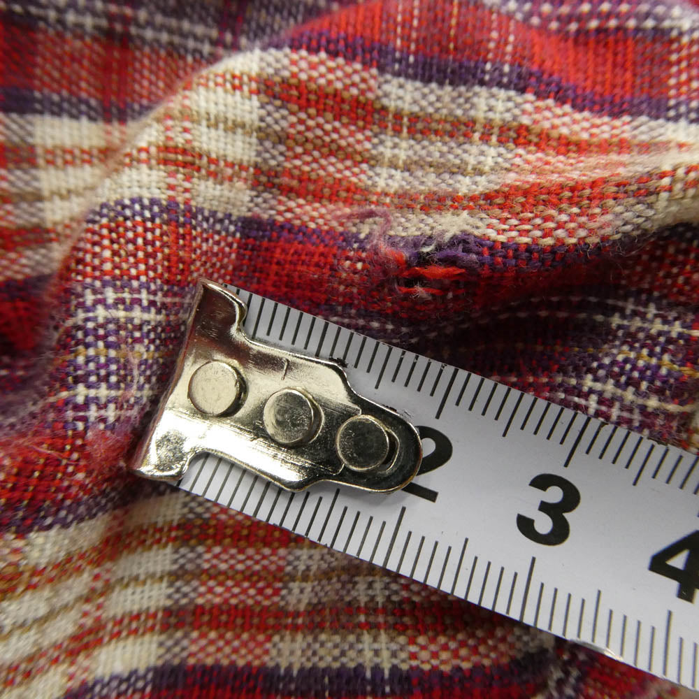 RALPH LAUREN ラルフローレン チェック 刺繍 半袖 シャツ レッド系 S【中古】