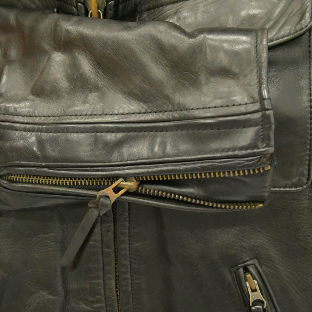HARLEY DAVIDSON ハーレーダビッドソン 40264 ホースハイド 襟ボア 裏地チェック ライダース レザー ジャケット ダークブラウン系 M【中古】