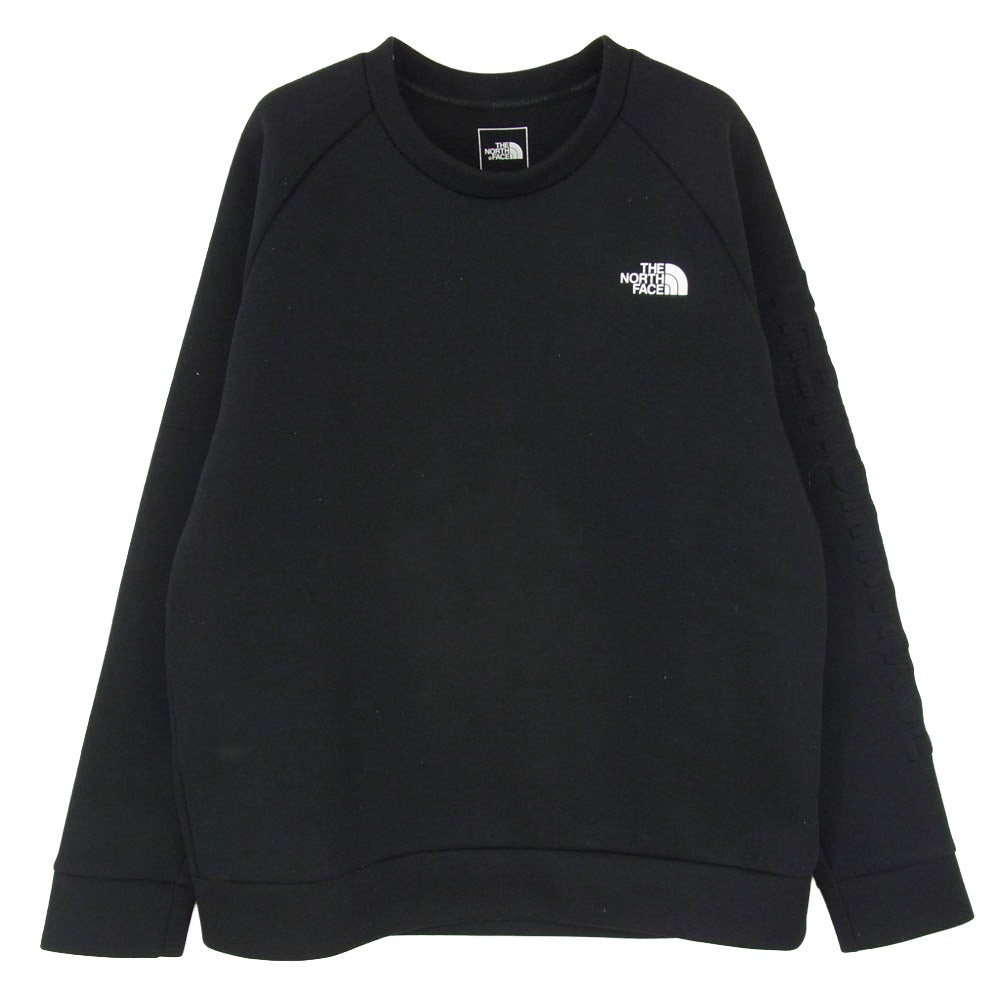 THE NORTH FACE ノースフェイス NT12287 Tech Air Sweat Crew テックエアー アーム ロゴ スウェット トレーナー ブラック系 L【中古】