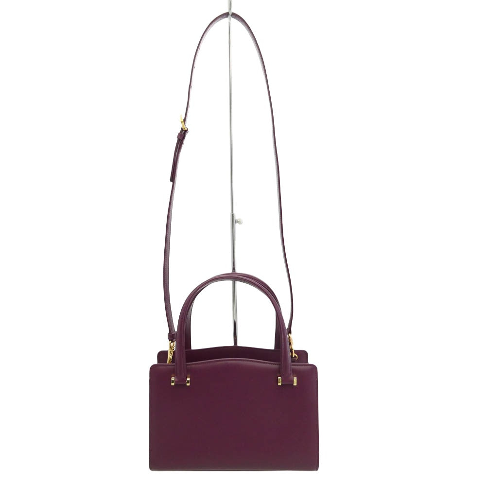 傳濱野 Victoria 口金蝶々 ロイヤル バッグ ヴィクトリア 2WAY ハンドバッグ ショルダー レザー バッグ ボルドー系【新古品】【未使用】【中古】