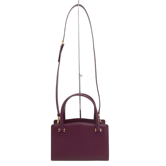 傳濱野 Victoria 口金蝶々 ロイヤル バッグ ヴィクトリア 2WAY ハンドバッグ ショルダー レザー バッグ ボルドー系【新古品】【未使用】【中古】