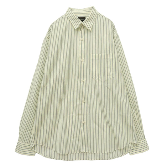 UNITED ARROWS ユナイテッドアローズ 3211-1-000034 green label relaxing グリーンレーベル リラクシング ウォッシャブル トロ パターン ジャストルーズ ストライプ 長袖 シャツ オフホワイト系 グリーン系 M【中古】