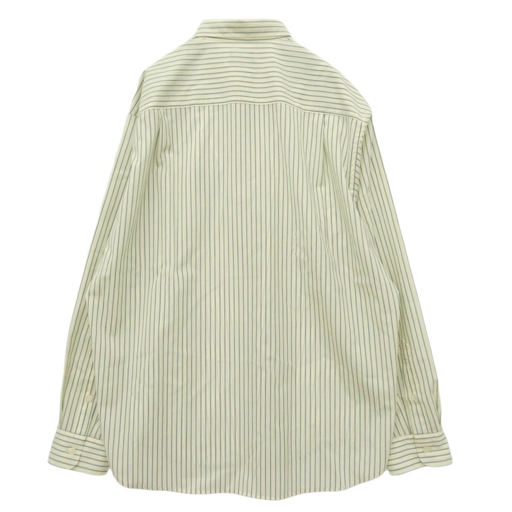 UNITED ARROWS ユナイテッドアローズ 3211-1-000034 green label relaxing グリーンレーベル リラクシング ウォッシャブル トロ パターン ジャストルーズ ストライプ 長袖 シャツ オフホワイト系 グリーン系 M【中古】