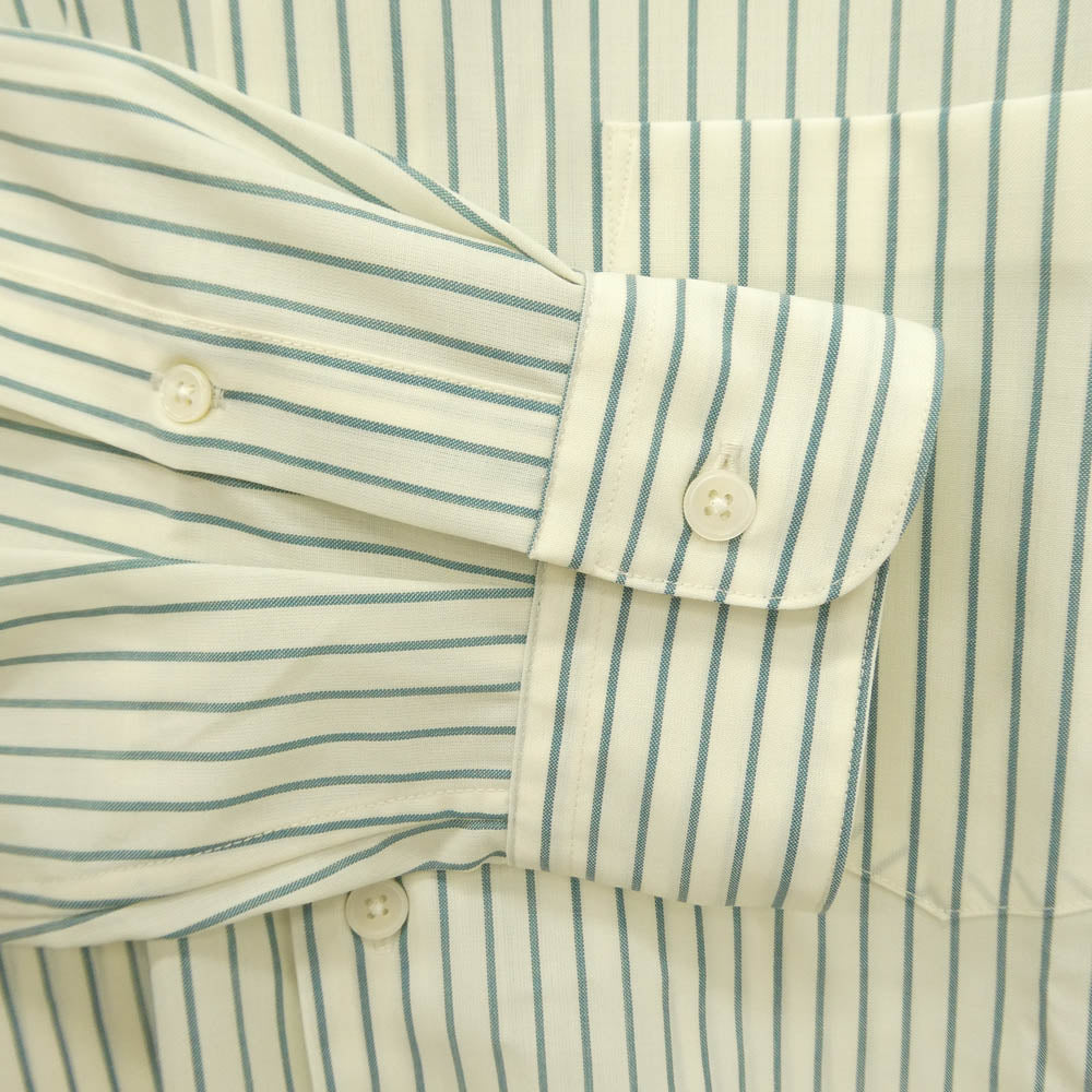 UNITED ARROWS ユナイテッドアローズ 3211-1-000034 green label relaxing グリーンレーベル リラクシング ウォッシャブル トロ パターン ジャストルーズ ストライプ 長袖 シャツ オフホワイト系 グリーン系 M【中古】