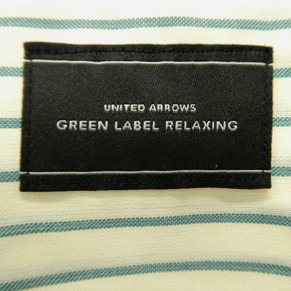 UNITED ARROWS ユナイテッドアローズ 3211-1-000034 green label relaxing グリーンレーベル リラクシング ウォッシャブル トロ パターン ジャストルーズ ストライプ 長袖 シャツ オフホワイト系 グリーン系 M【中古】
