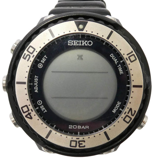 SEIKO セイコー S802-00A0 フィールドマスタープロスペック　ソーラ 充電式 ダイバーズウォッチ　デジタル 時計 ブラック系【中古】