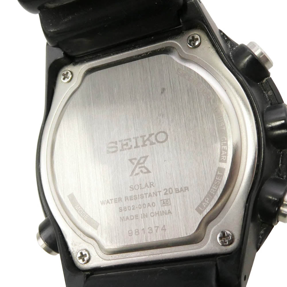 SEIKO セイコー S802-00A0 フィールドマスタープロスペック　ソーラ 充電式 ダイバーズウォッチ　デジタル 時計 ブラック系【中古】