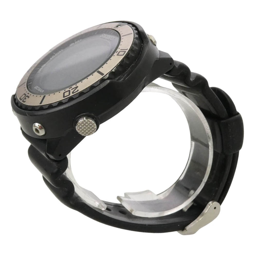 SEIKO セイコー S802-00A0 フィールドマスタープロスペック　ソーラ 充電式 ダイバーズウォッチ　デジタル 時計 ブラック系【中古】