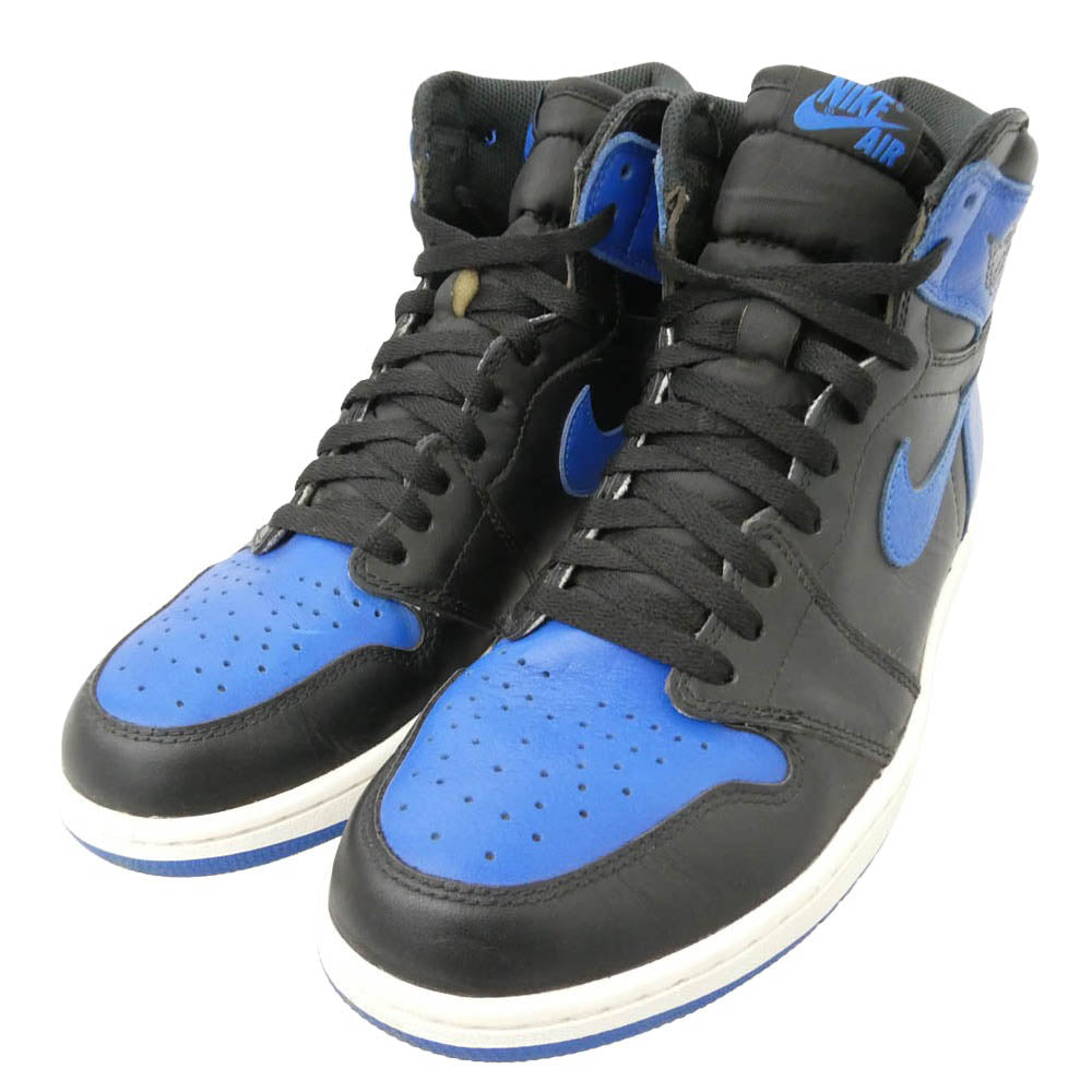 NIKE ナイキ 555088-007 【フェイクバスターズ鑑定済】Air Jordan 1 Retro High OG Royal エアジョーダン1 レトロ ハイ OG ロイヤル ハイカットスニーカー ブラック系 ブルー系 28cm【中古】