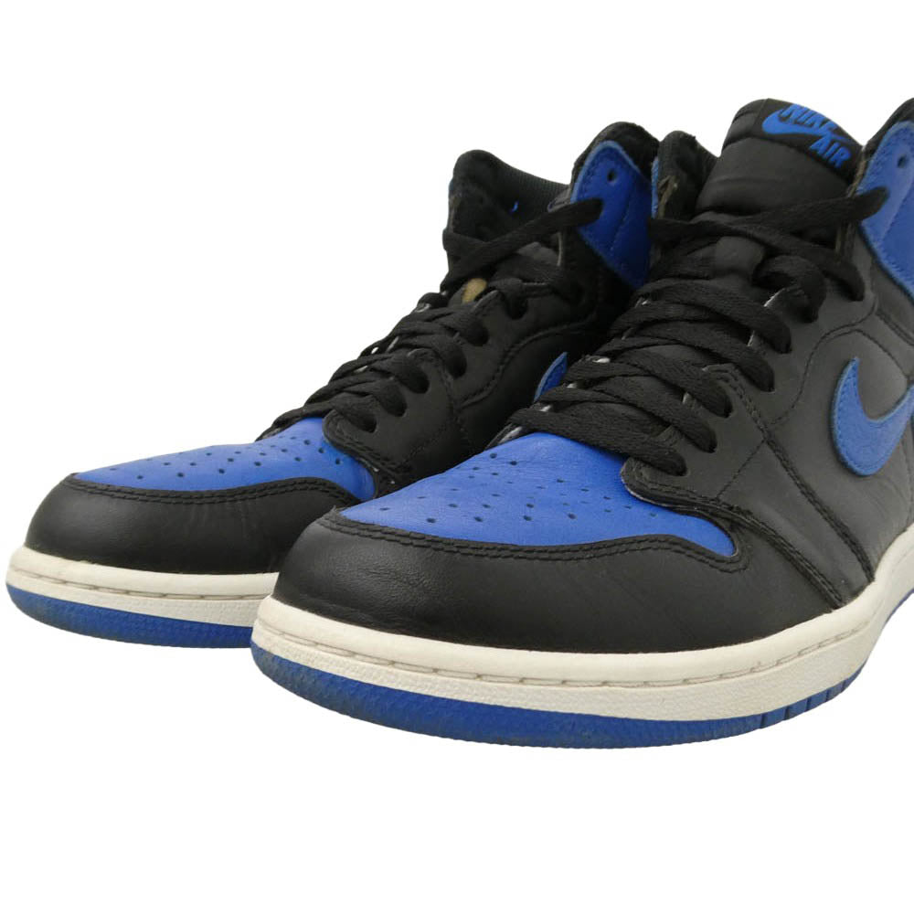 NIKE ナイキ 555088-007 【フェイクバスターズ鑑定済】Air Jordan 1 Retro High OG Royal エアジョーダン1 レトロ ハイ OG ロイヤル ハイカットスニーカー ブラック系 ブルー系 28cm【中古】