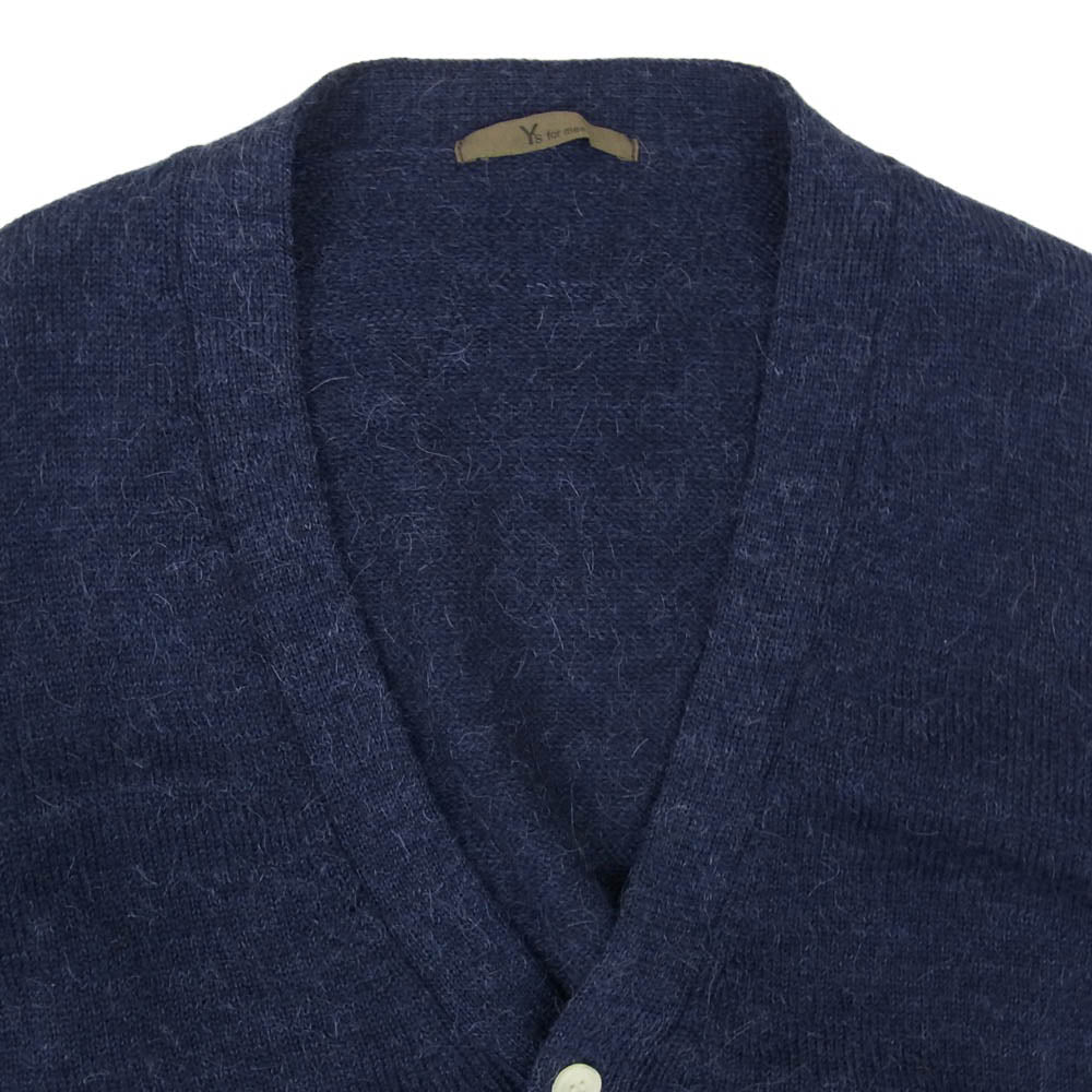 Y's Yohji Yamamoto ワイズ ヨウジヤマモト Y's for men ワイズフォーメン アーカイブ 80s 90s アルパカ混 シャギーニット カーディガン ネイビー系 サイズ表記無【中古】