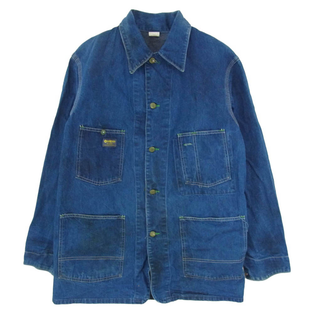 OSHKOSH オシュコシュ 70s 80s USA製 デニム カバーオール ジャケット インディゴブルー系 40【中古】