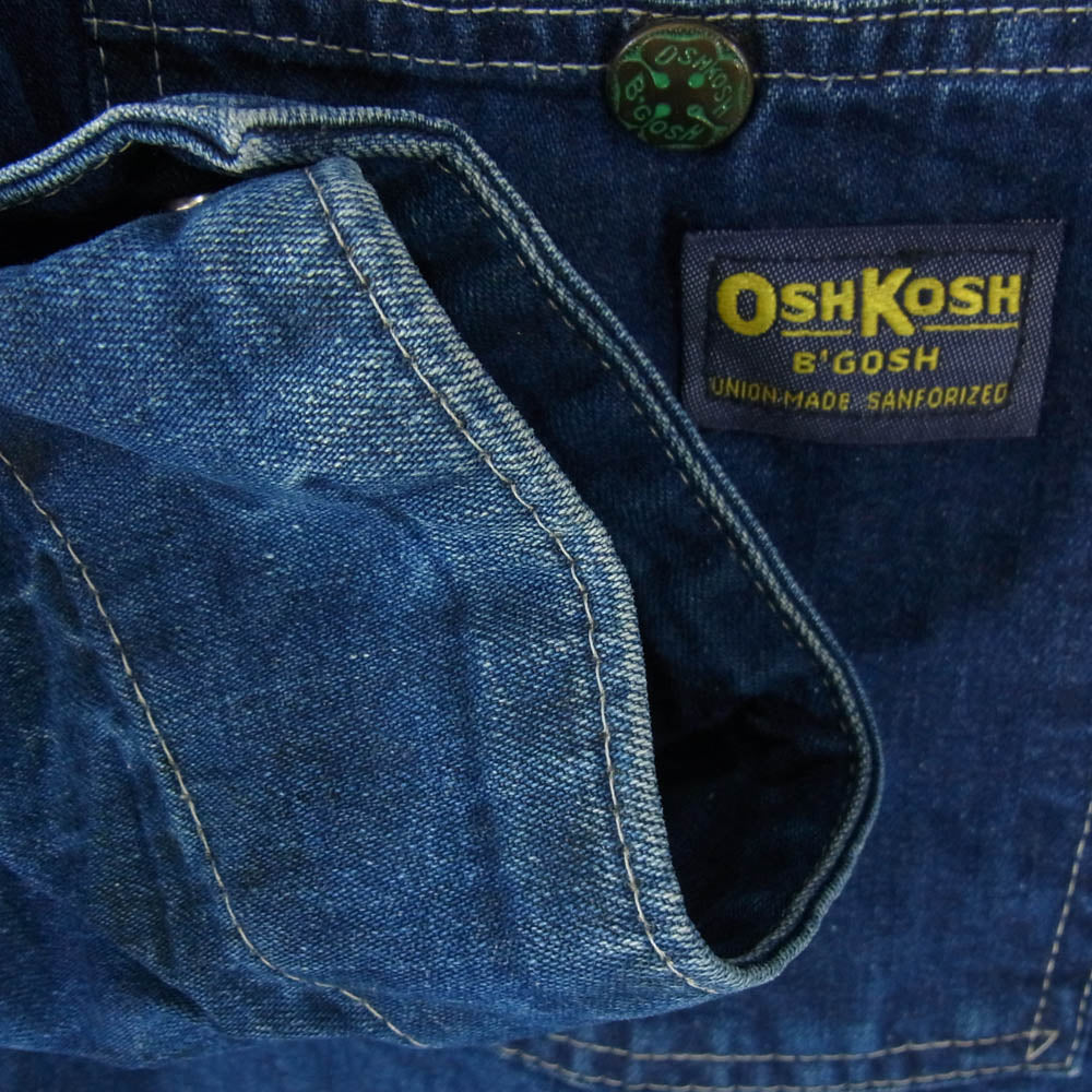 OSHKOSH オシュコシュ 70s 80s USA製 デニム カバーオール ジャケット インディゴブルー系 40【中古】