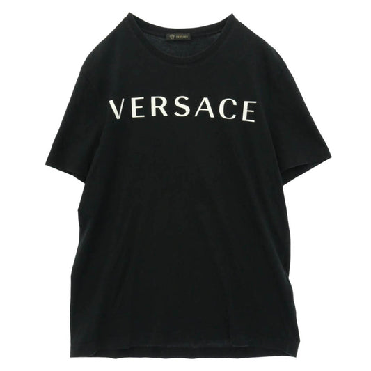 VERSACE ヴェルサーチ A83396S ロゴプリント バックメデューサプリント 半袖 Tシャツ ブラック系 L【中古】
