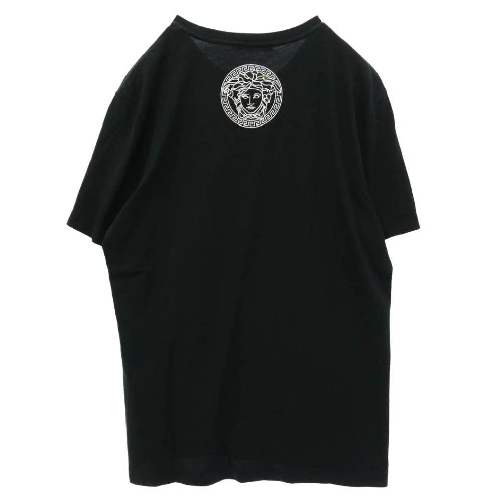 VERSACE ヴェルサーチ A83396S ロゴプリント バックメデューサプリント 半袖 Tシャツ ブラック系 L【中古】