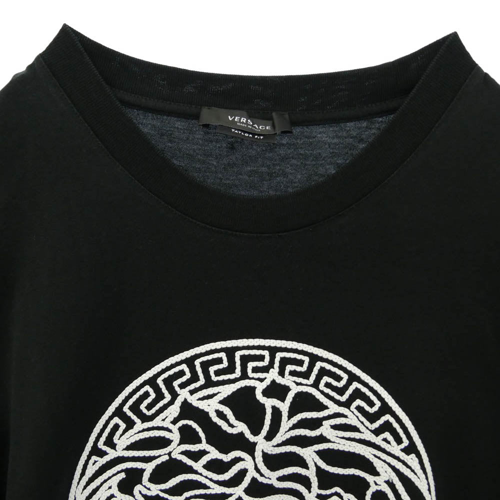 VERSACE ヴェルサーチ A89287 メデューサ 刺繍 半袖 Tシャツ ブラック系 L【中古】